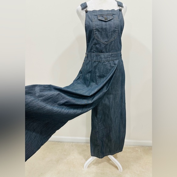 Neways Black 100% Cotton Modest Wide Leg Lagenlook Oversized Jumpsuit Size 14-16 - Picture 6 of 16